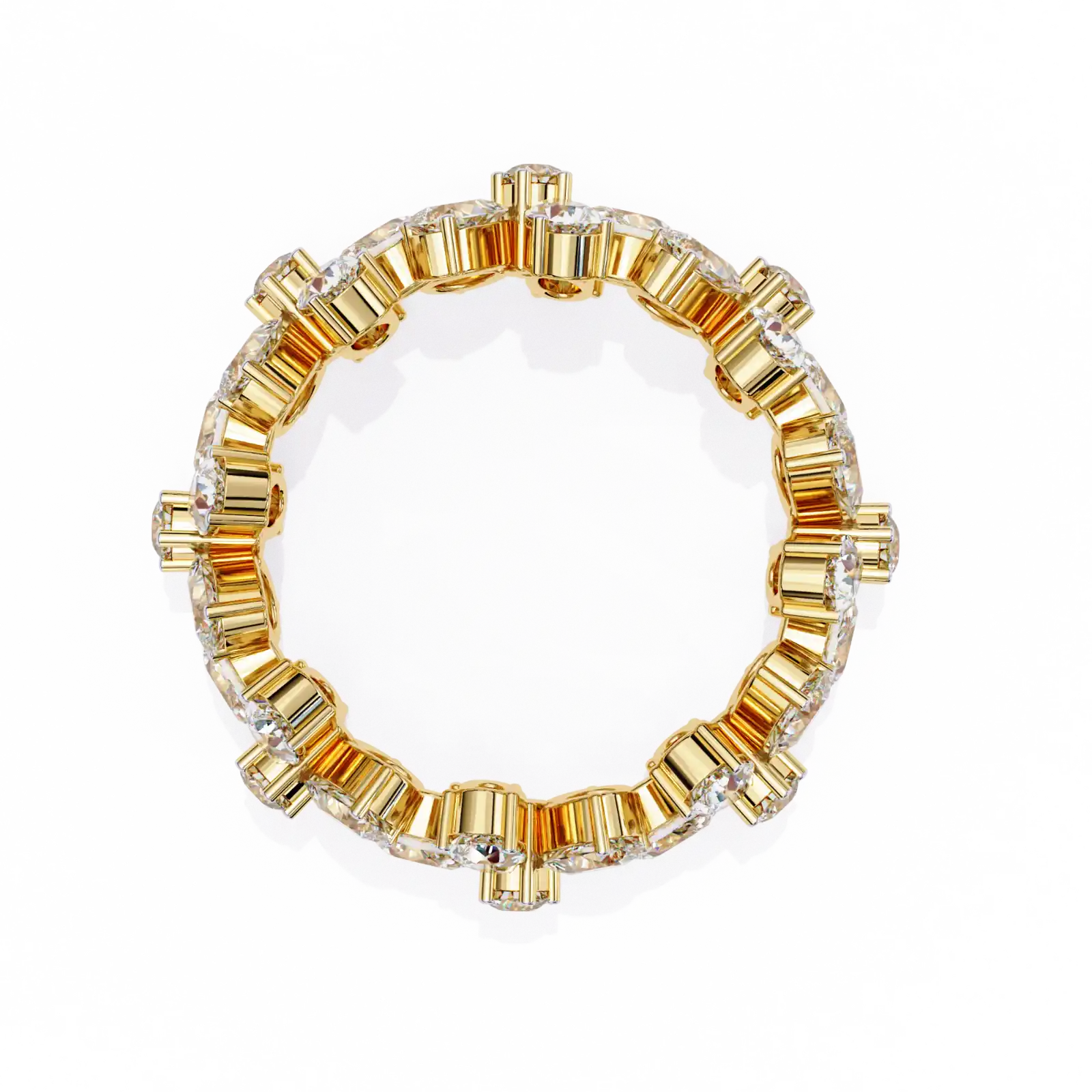 18K Yellow Gold Floral Cluster Diamond Band PEAR & Pear 4.17 ct Anniversary Ring1 hover