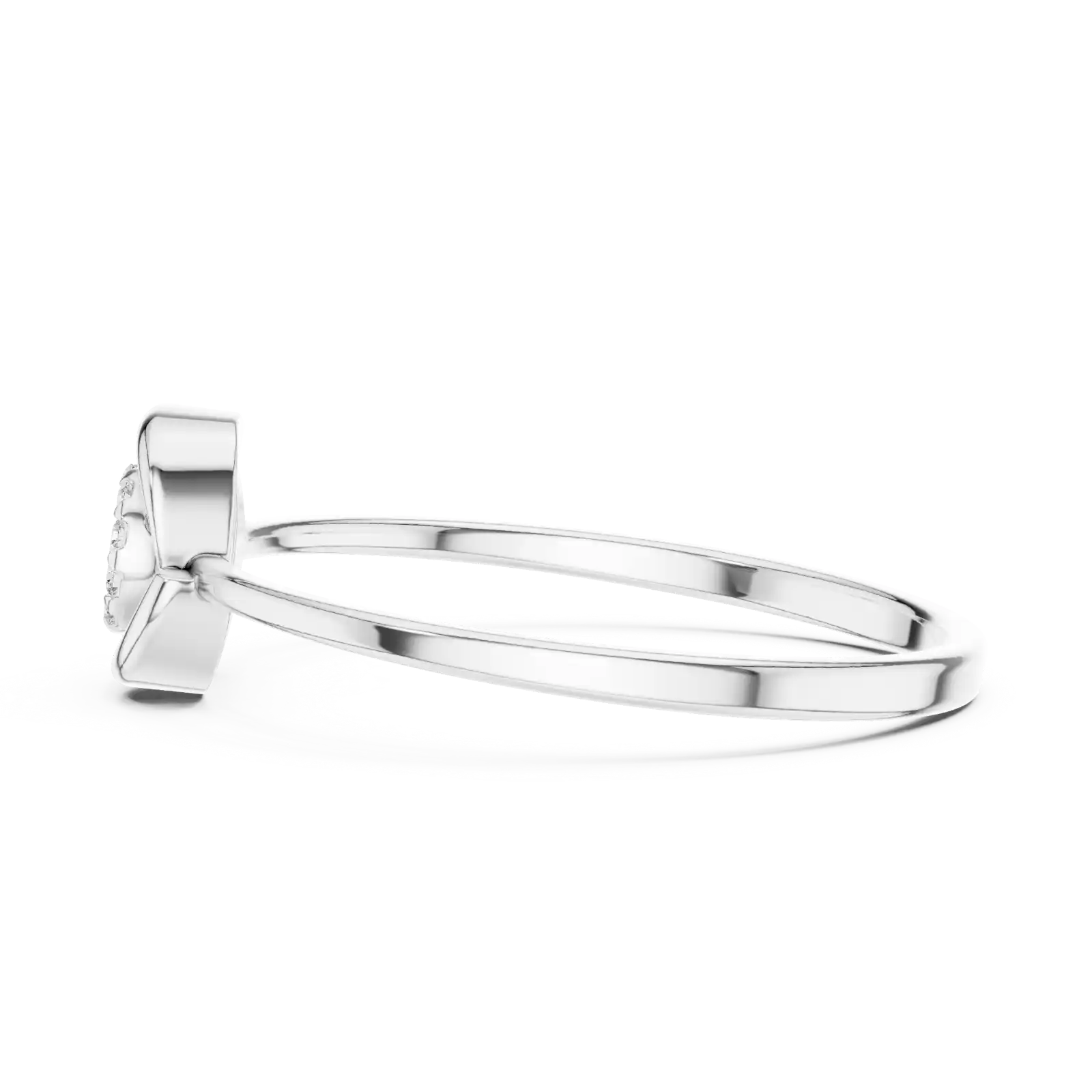 Circa 0.085ct Round Cut Lab Grown Diamond Halo Cluster Ring in 14k White Gold hover