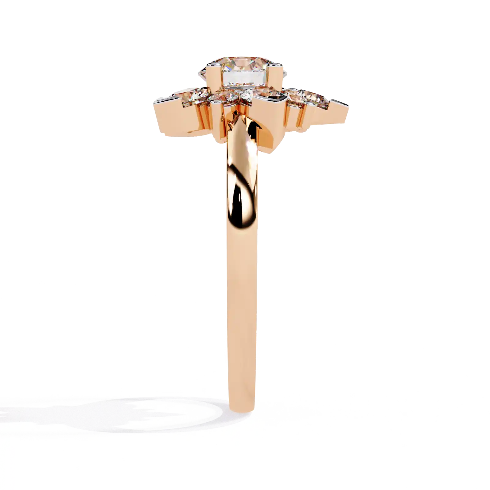 Daisy 0.5ct Round Cut Lab Grown Diamond Flower Cluster Ring in 10K Rose Gold hover