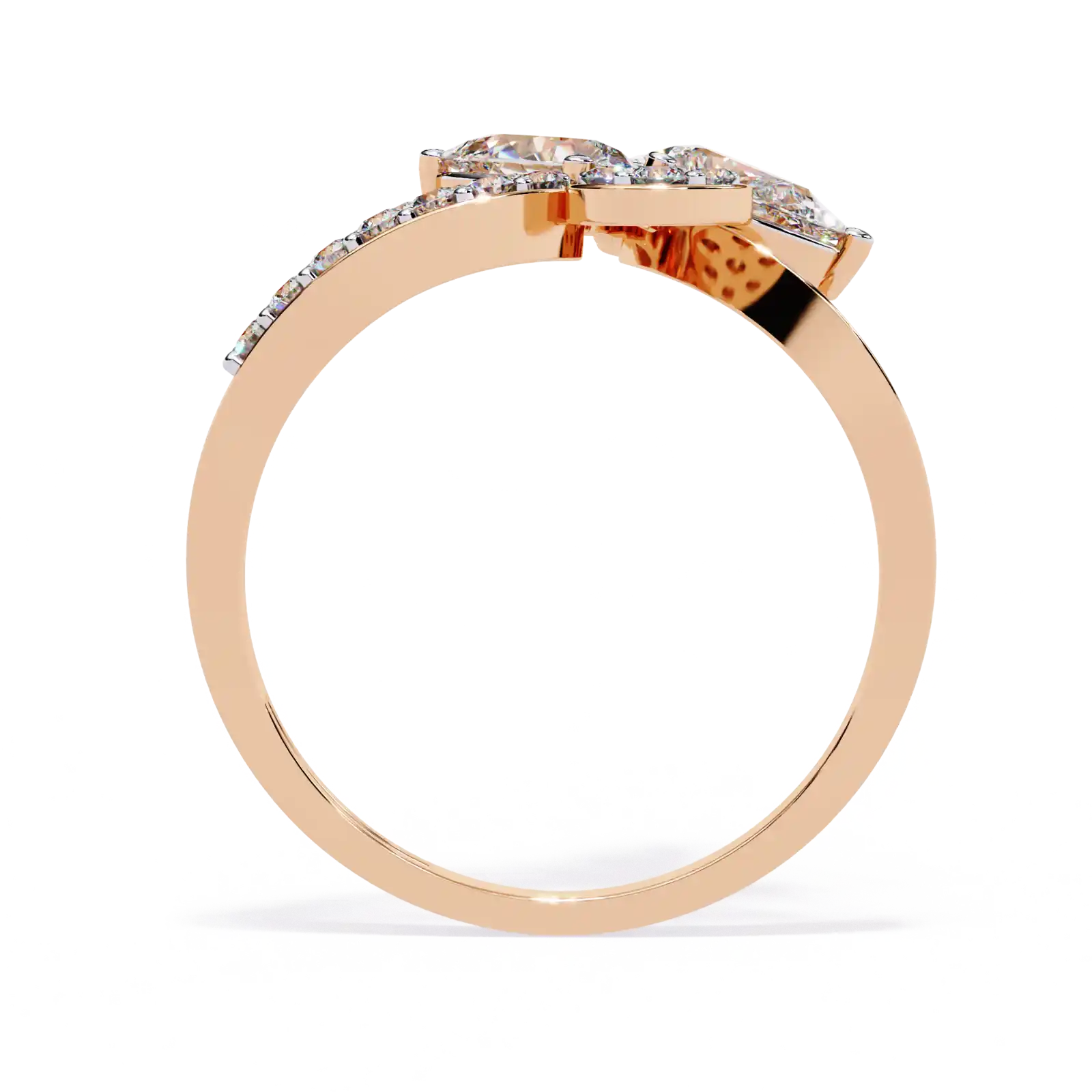 Iris 1.199ct Pear Cut Lab Grown Diamond Floral Ring in 18k Rose Gold hover